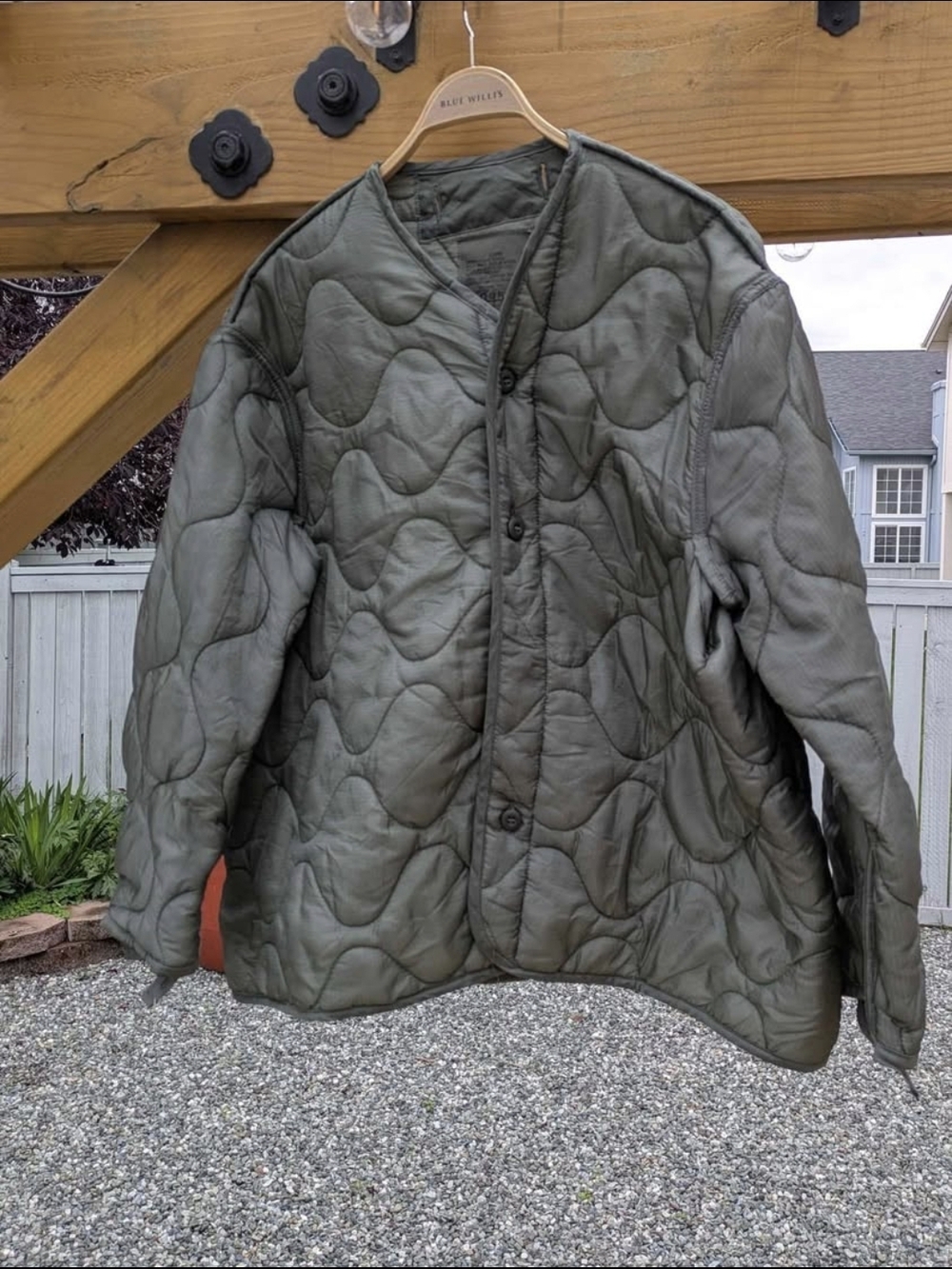 US Military Coat Liner Mens Field Green Quilted Cold Weather Coat Liner X-Large